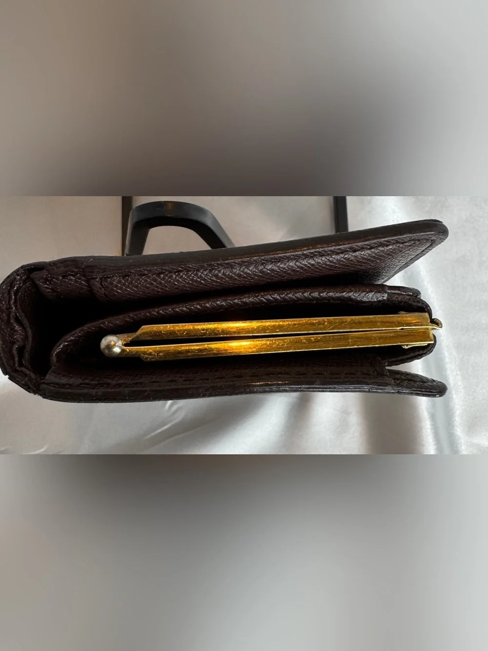 Louis Vuitton Damier Ebene Kisslock Portefeuille Viennois Wallet